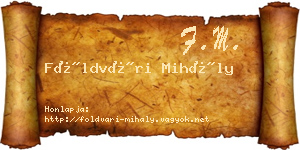 Földvári Mihály névjegykártya