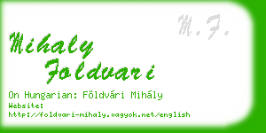 mihaly foldvari business card